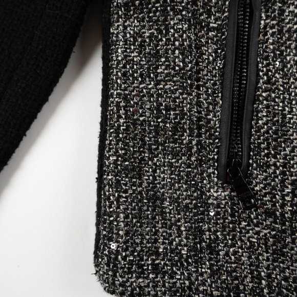 NEW BANANA REPUBLIC black/grey asymmetrical blazer size 2 P - Picture 6 of 8